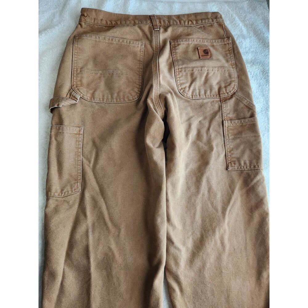 Carhartt Dungaree Fit Carpenter Pants 31x30 Brown Workwear Canvas Utility - Picture 5 of 10